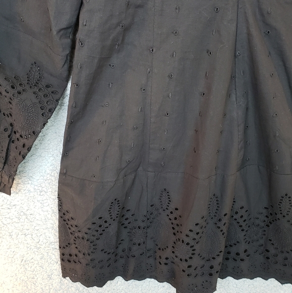 Walter Baker Hannah Black Eyelet Waist Cut Out Cotton Mini Dress Sz XL. - Picture 14 of 16